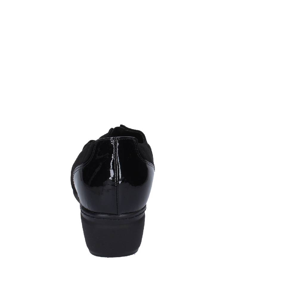 scarpe donna CONFORT decollete nero vernice camoscio EZ330 Latest stili