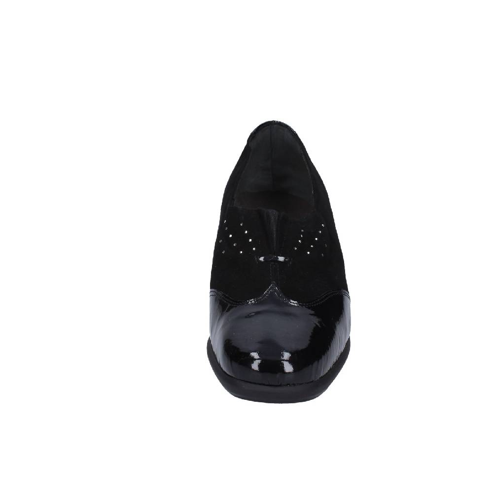 scarpe donna CONFORT decollete nero vernice camoscio EZ330 Latest stili