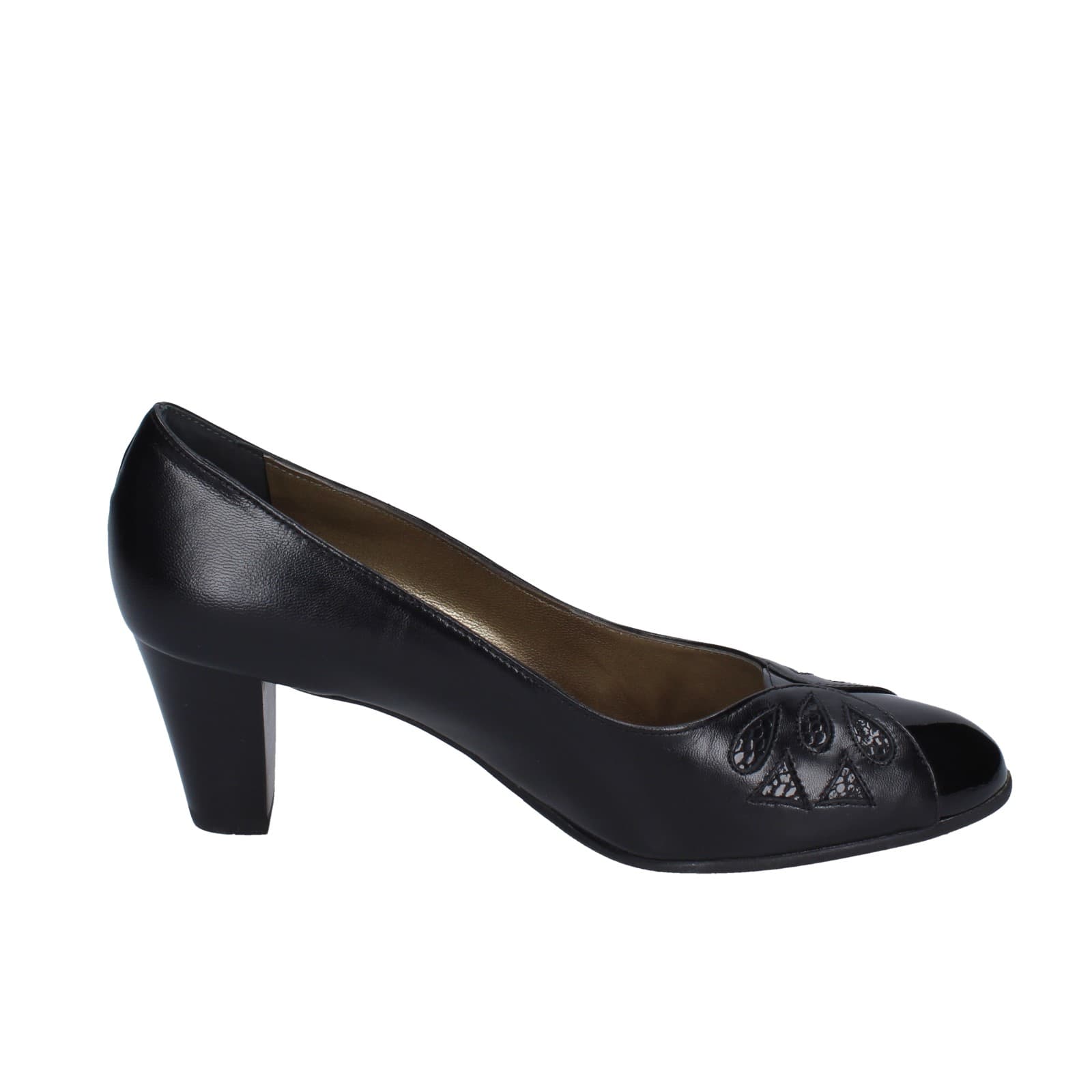 scarpe donna CONFORT decollete nero pelle vernice EZ400 Promozione Limitata
