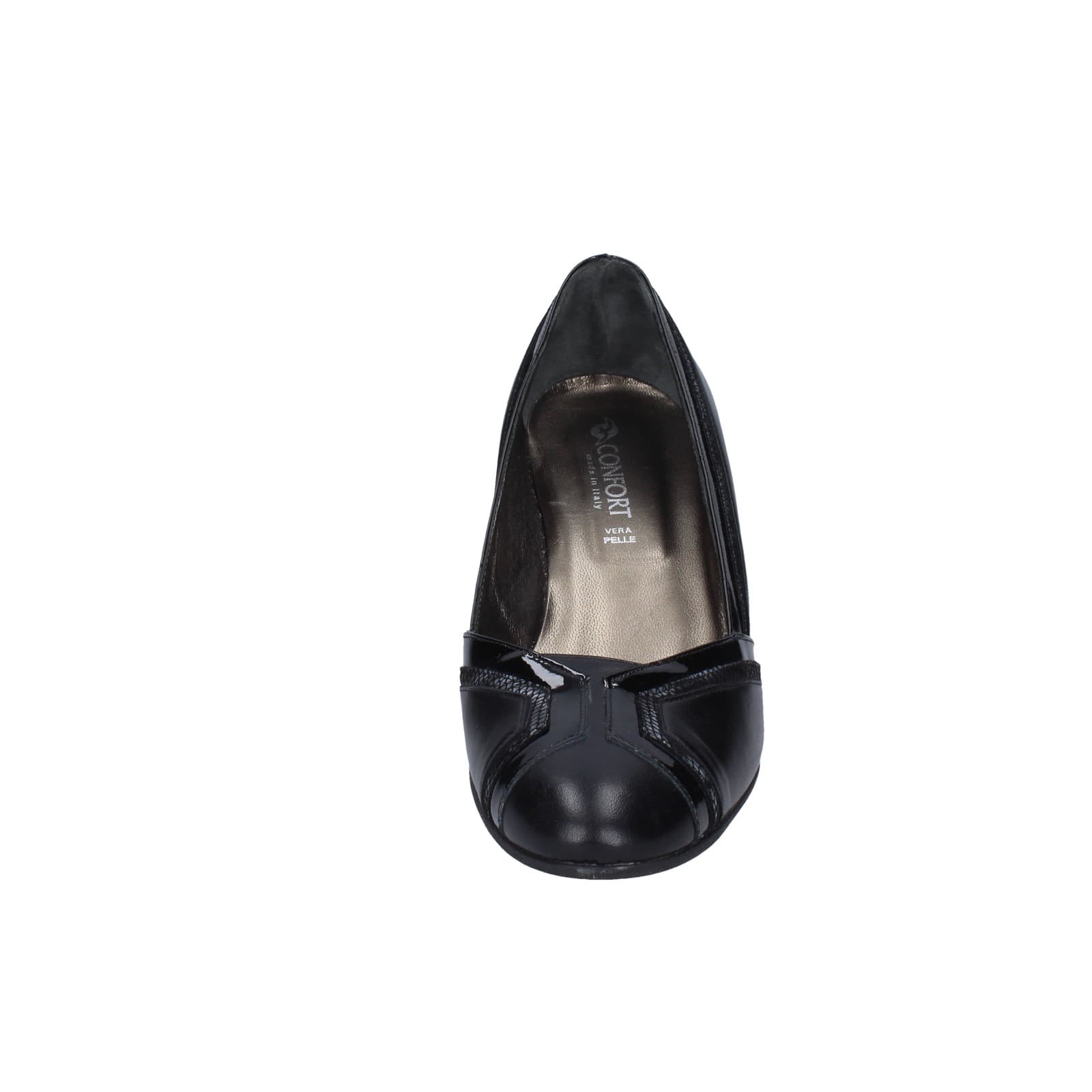scarpe donna CONFORT decollete nero pelle vernice EZ332 Fino Al -60%