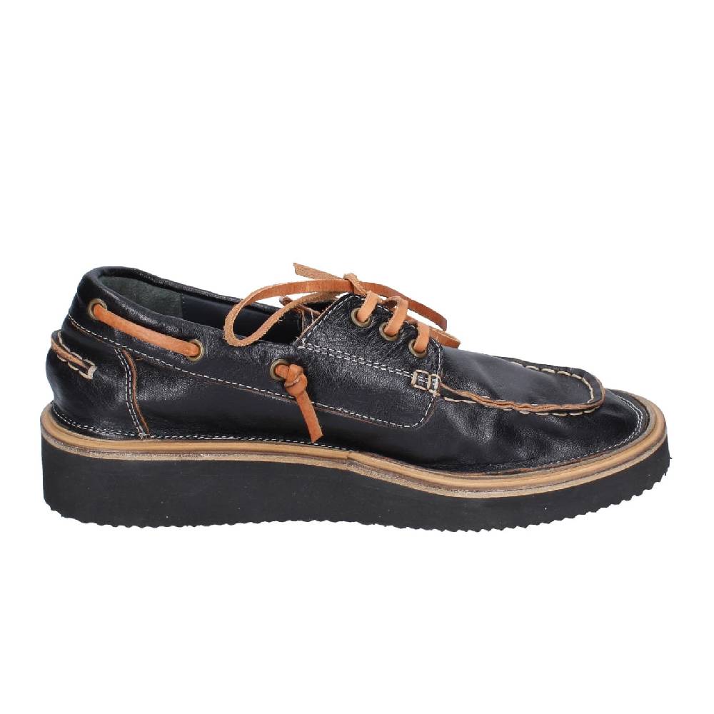 scarpe donna MOMA mocassini nero pelle EY598 Affare Del Giorno
