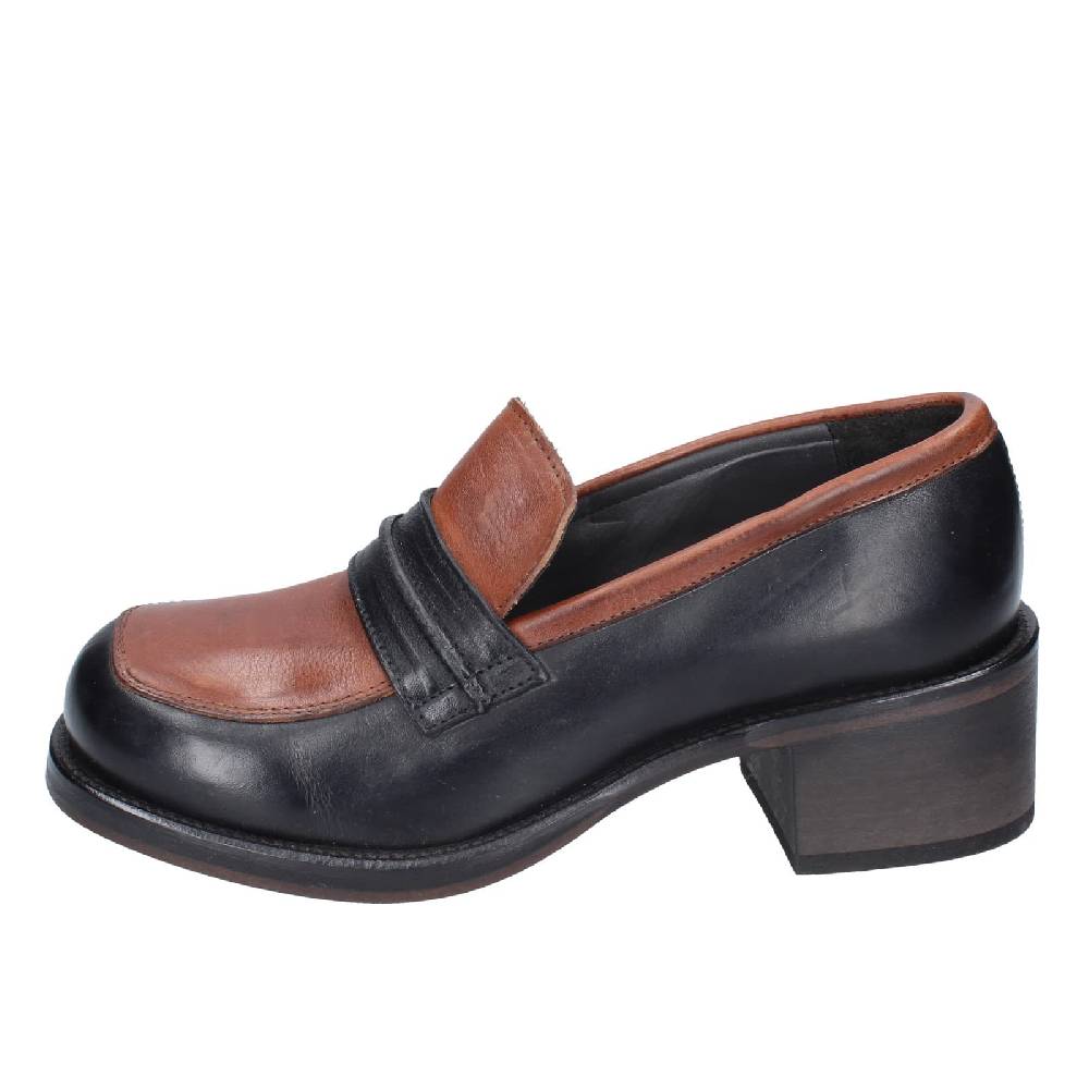 scarpe donna MOMA mocassini marrone pelle nero 72304E EY559 Convenienza