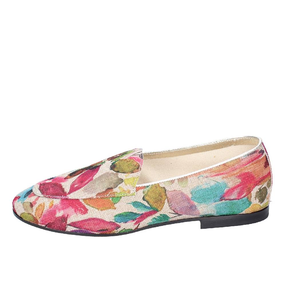 scarpe donna ANNIEL mocassini multicolore tessuto EY674 In Vendita