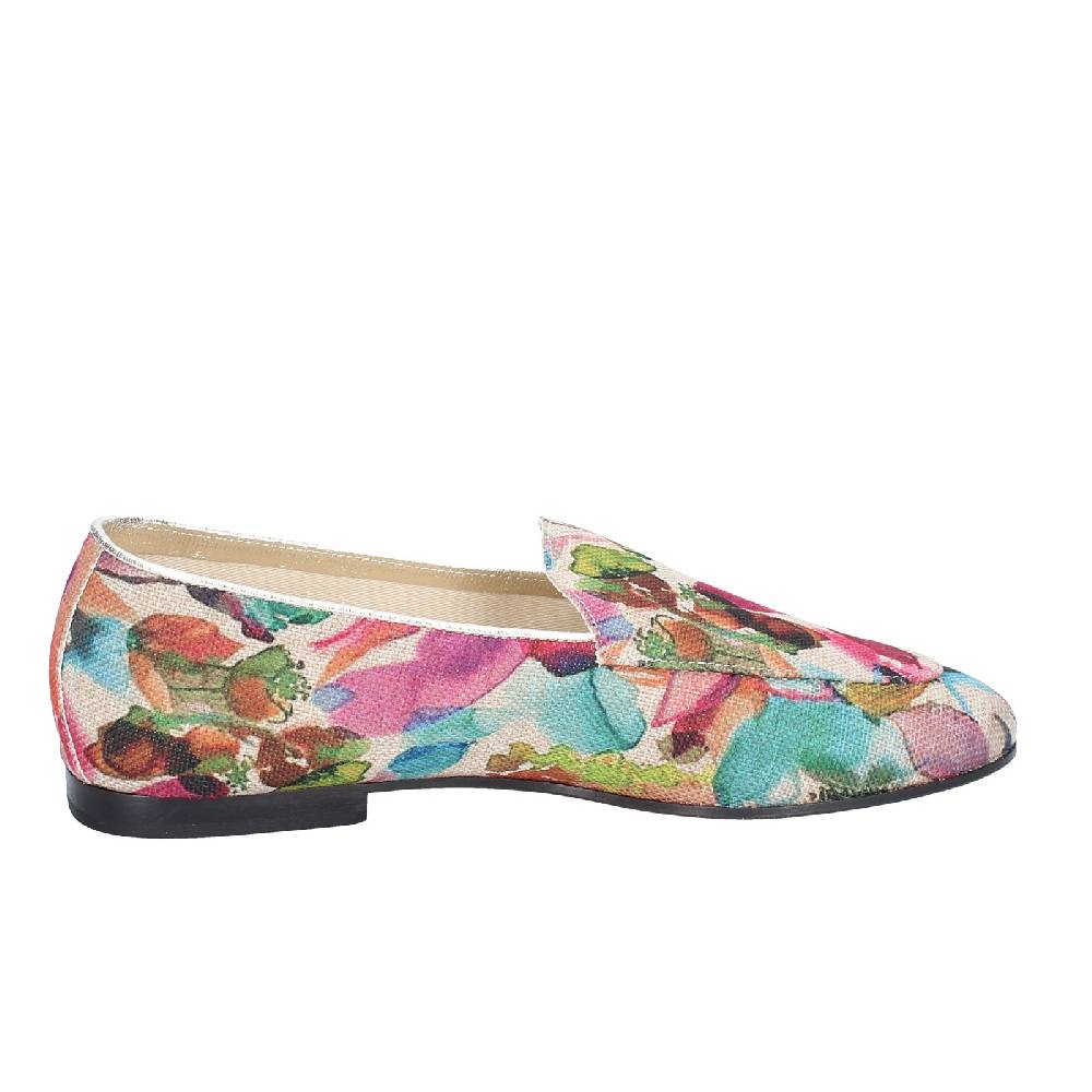 scarpe donna ANNIEL mocassini multicolore tessuto EY674 In Vendita
