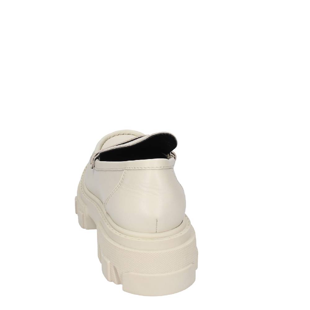 scarpe donna STOKTON mocassini beige pelle EY944 Trasporto libero internazionale