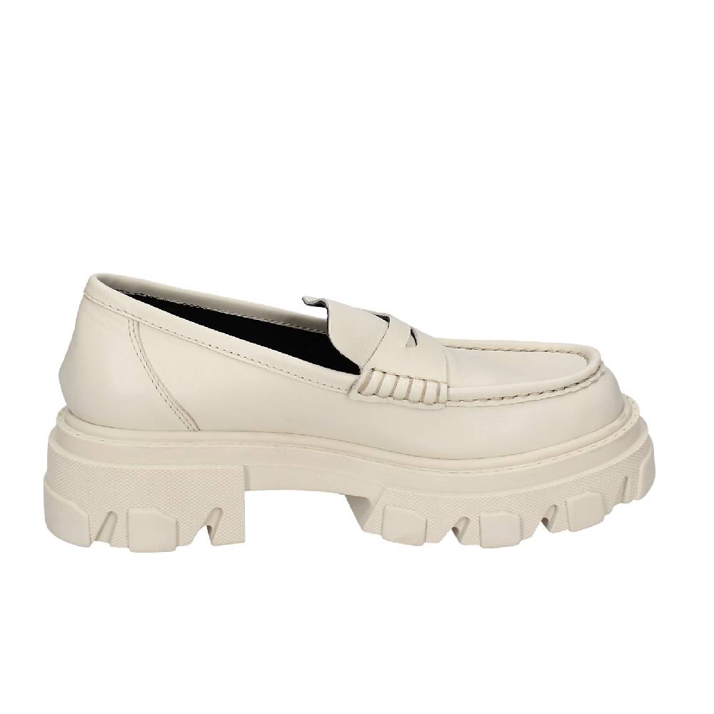 scarpe donna STOKTON mocassini beige pelle EY944 Trasporto libero internazionale