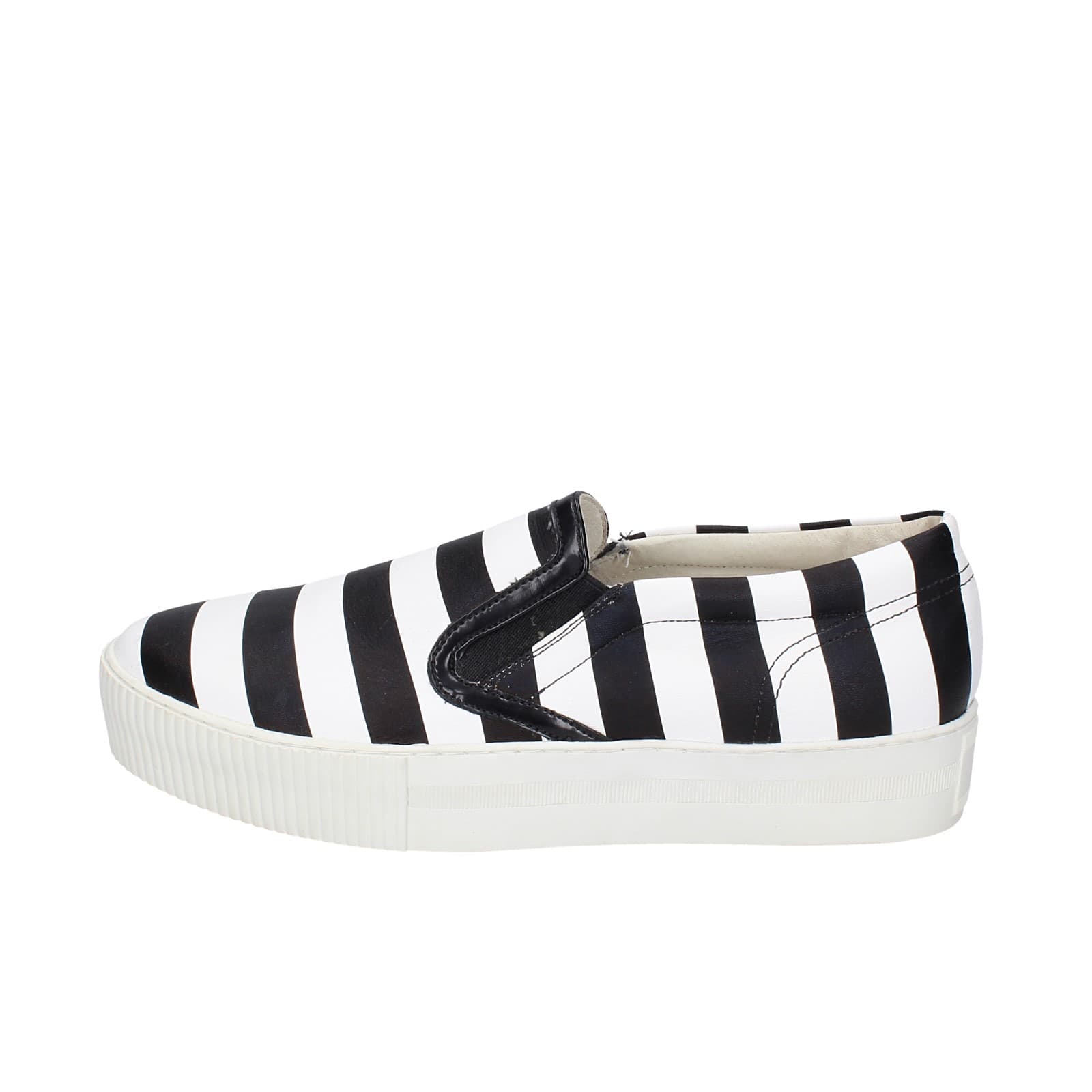 scarpe donna CULT mocassini bianco pelle nero EY359 Saldi Di Fabbrica