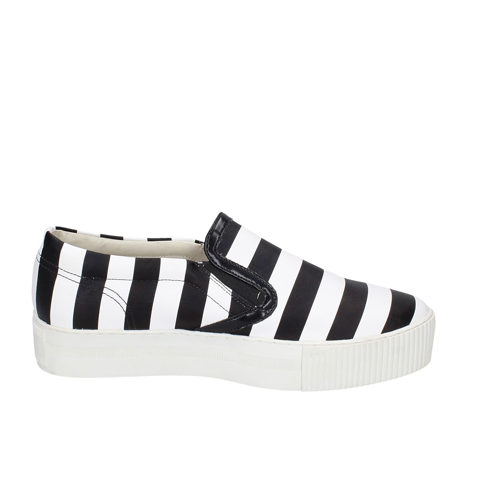 scarpe donna CULT mocassini bianco pelle nero EY359 Saldi Di Fabbrica