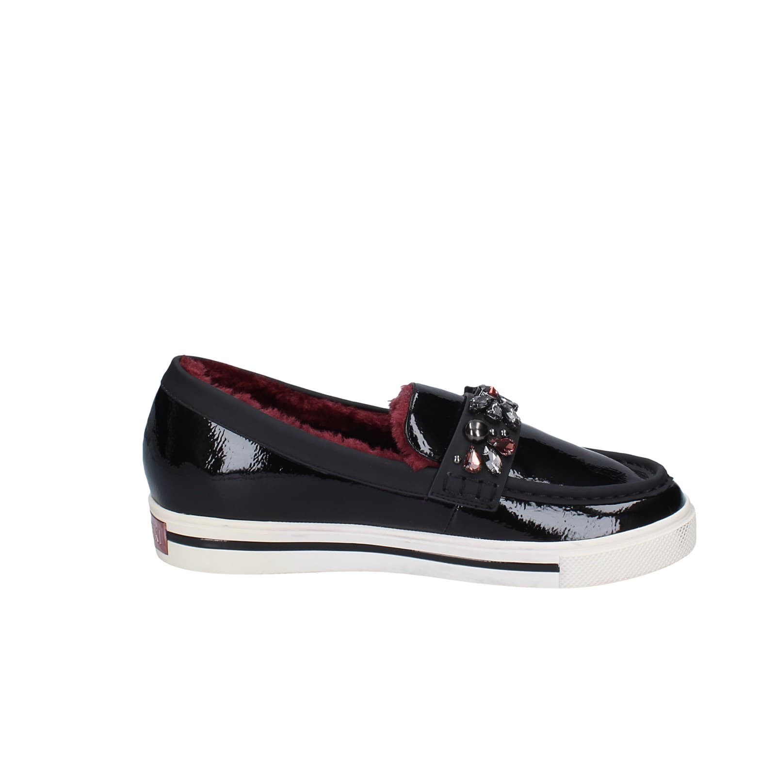 scarpe donna LUCIANO BARACHINI mocassini nero vernice EY169 Vendite Flash