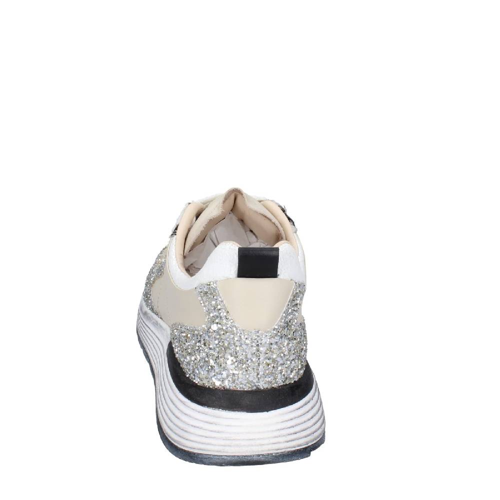 scarpe donna MOMA sneakers beige pelle argento glitter 3AS401 EY558 2025