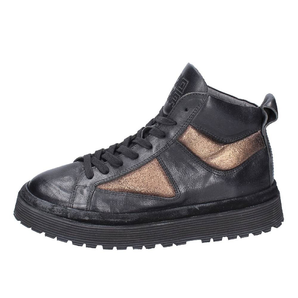scarpe donna MOMA sneakers nero pelle bronzo 1BW316 EY622 Italia