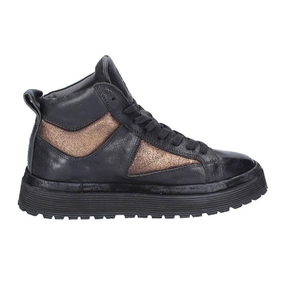 scarpe donna MOMA sneakers nero pelle bronzo 1BW316 EY622 Italia