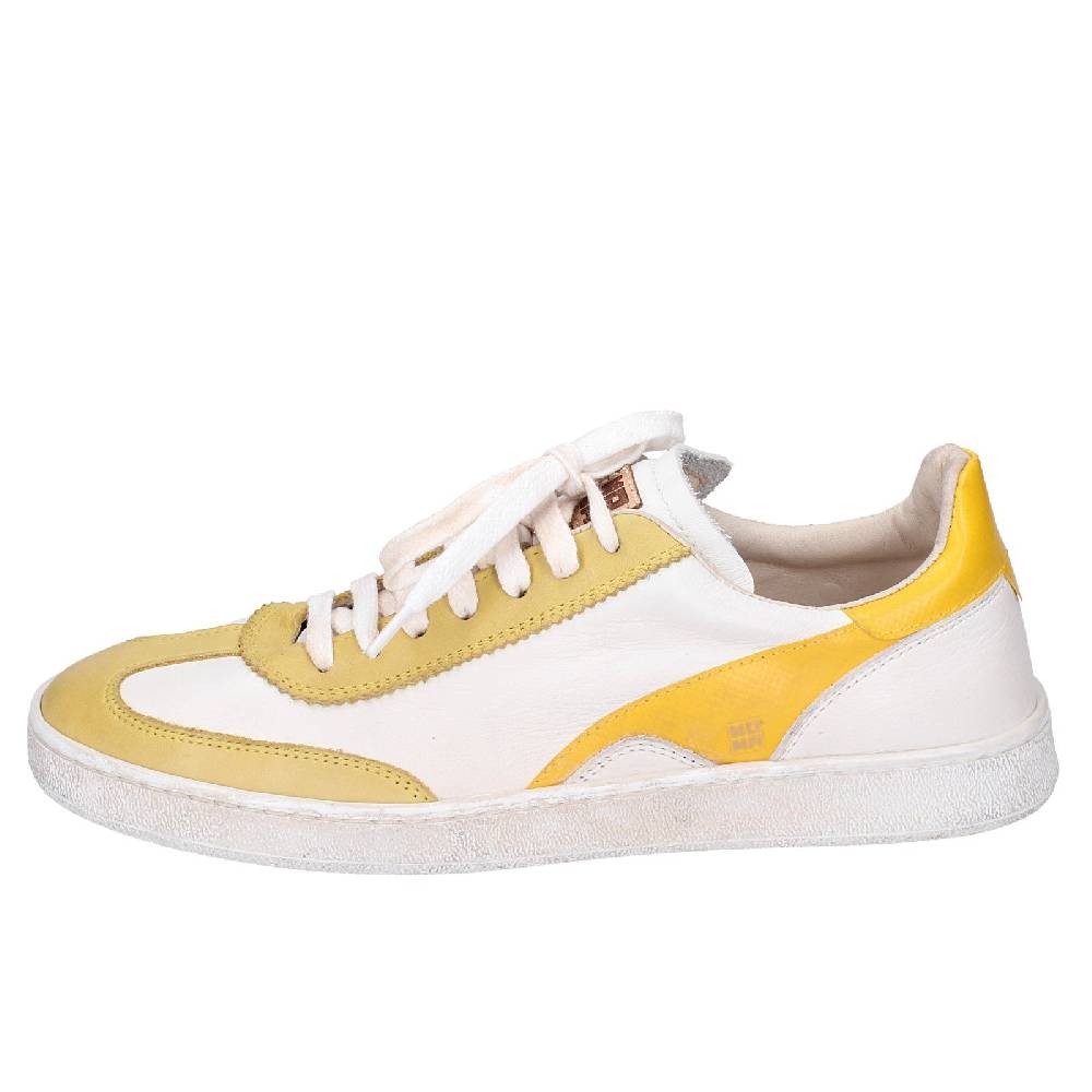 scarpe donna MOMA sneakers bianco pelle giallo 49402A VINTAGE EX506 2025
