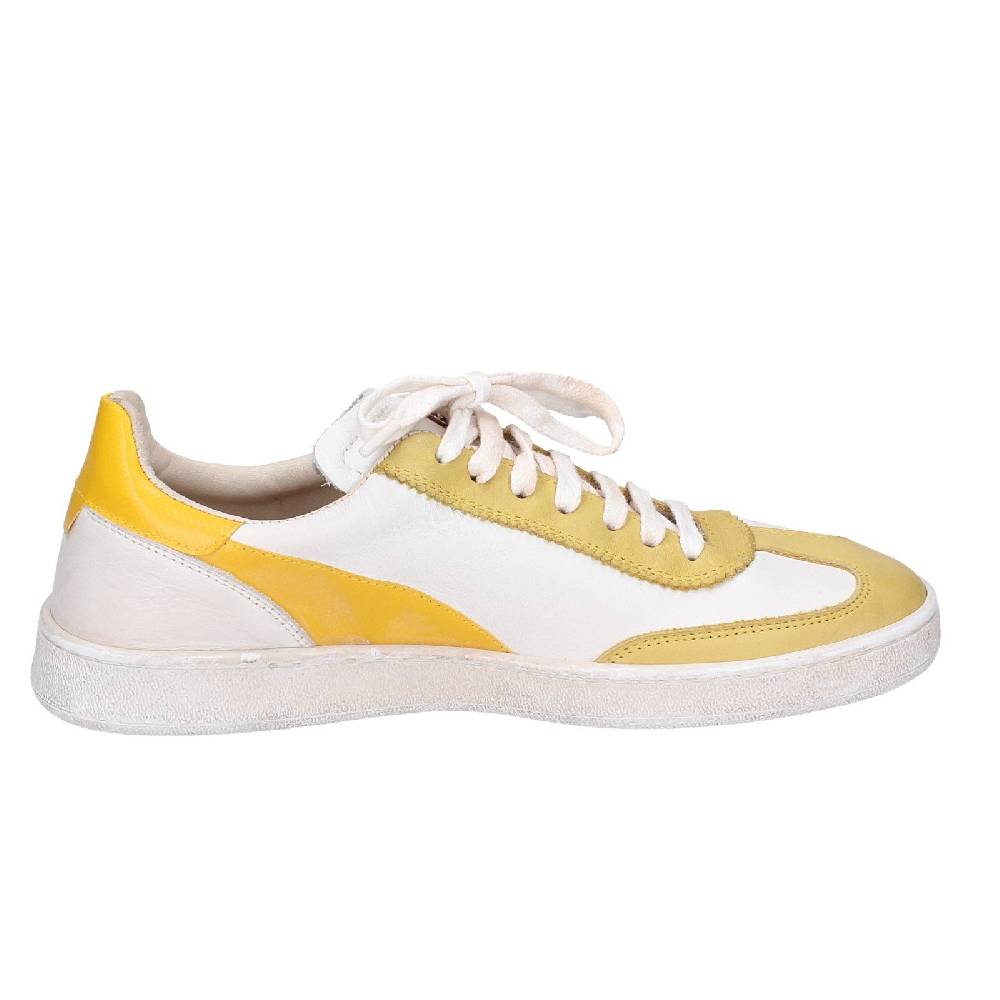 scarpe donna MOMA sneakers bianco pelle giallo 49402A VINTAGE EX506 2025