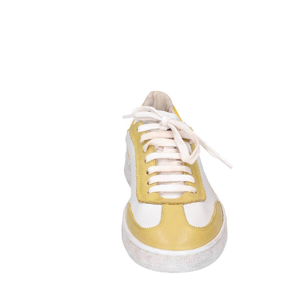 scarpe donna MOMA sneakers bianco pelle giallo 49402A VINTAGE EX506 2025