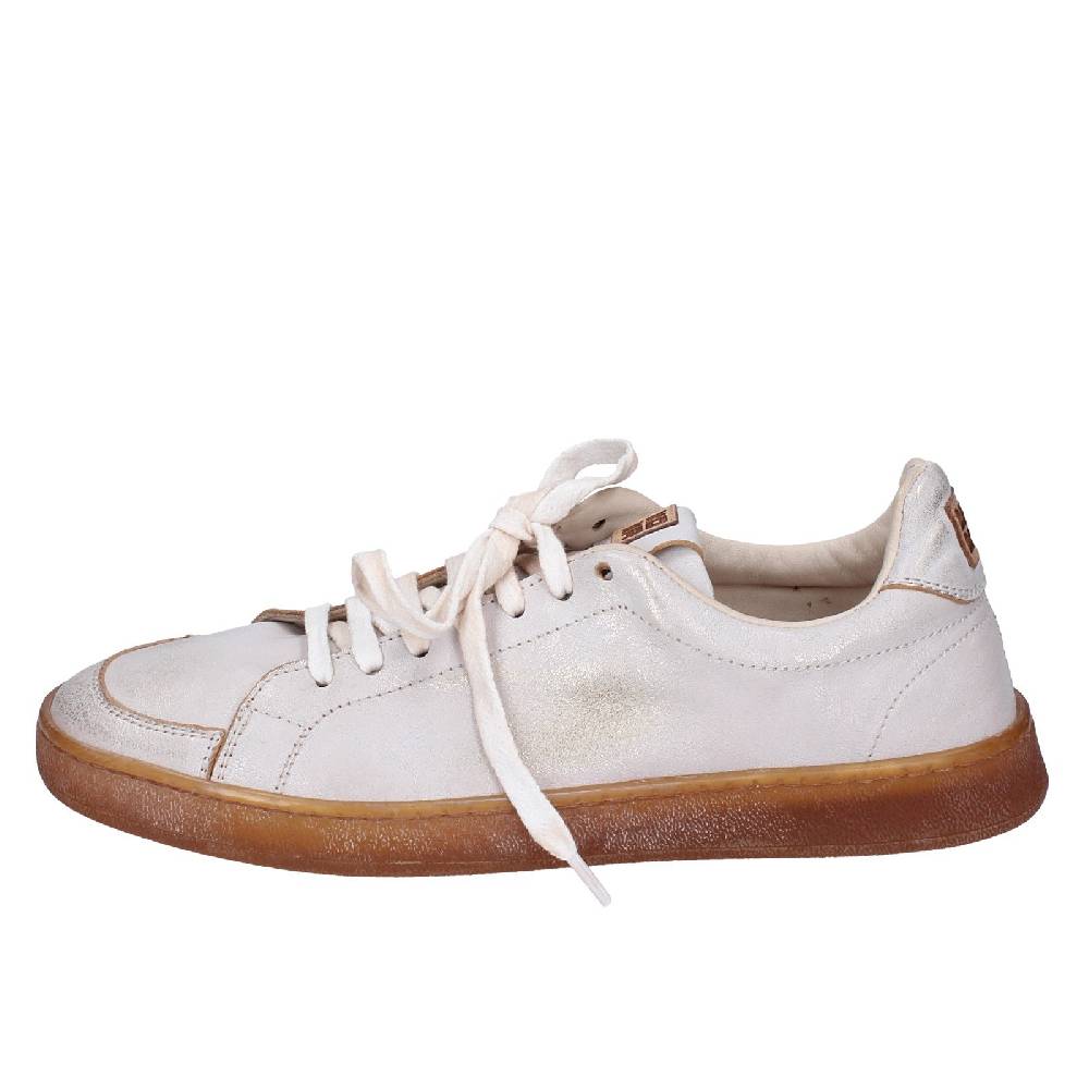 scarpe donna MOMA sneakers bianco pelle platino 49401A VINTAGE EX442 In Linea
