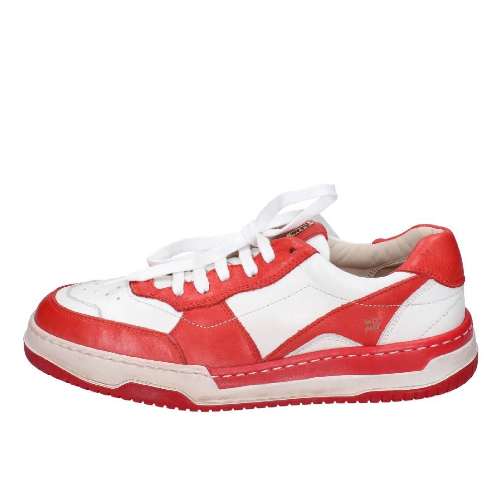 scarpe donna MOMA sneakers bianco pelle rosa EY593 Vendita