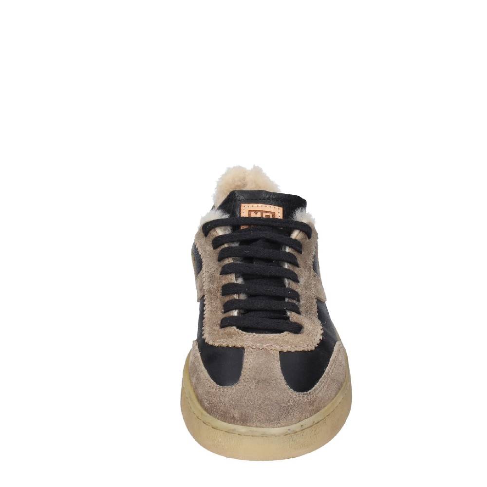 scarpe donna MOMA sneakers nero pelle beige 89301A EY602 Spedizione Gratuita
