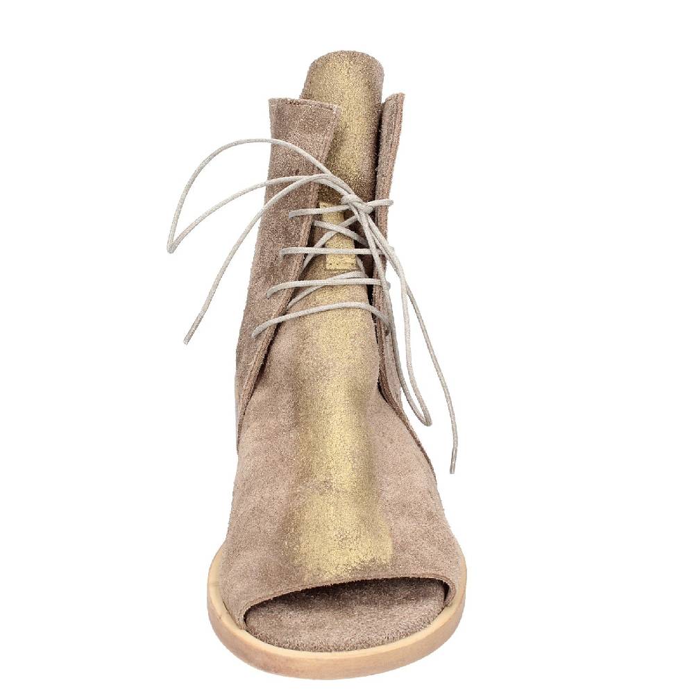 scarpe donna MOMA stivaletti marrone camoscio oro 35402I VINTAGE EX443 Sottocosto