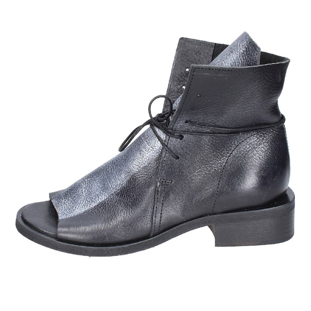 scarpe donna MOMA stivaletti nero pelle argento 35402I VINTAGE EX398 Convenienza