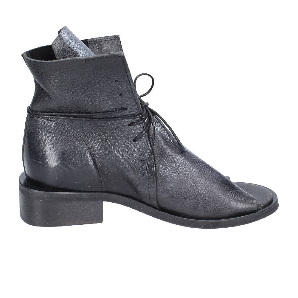 scarpe donna MOMA stivaletti nero pelle argento 35402I VINTAGE EX398 Convenienza