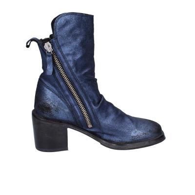 scarpe donna MOMA stivaletti blu pelle camoscio 1CW343 VINTAGE BD819 Sconto