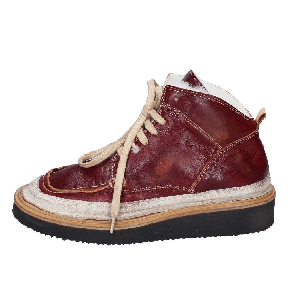 scarpe donna MOMA stivaletti bordeaux pelle camoscio EY579 Economico
