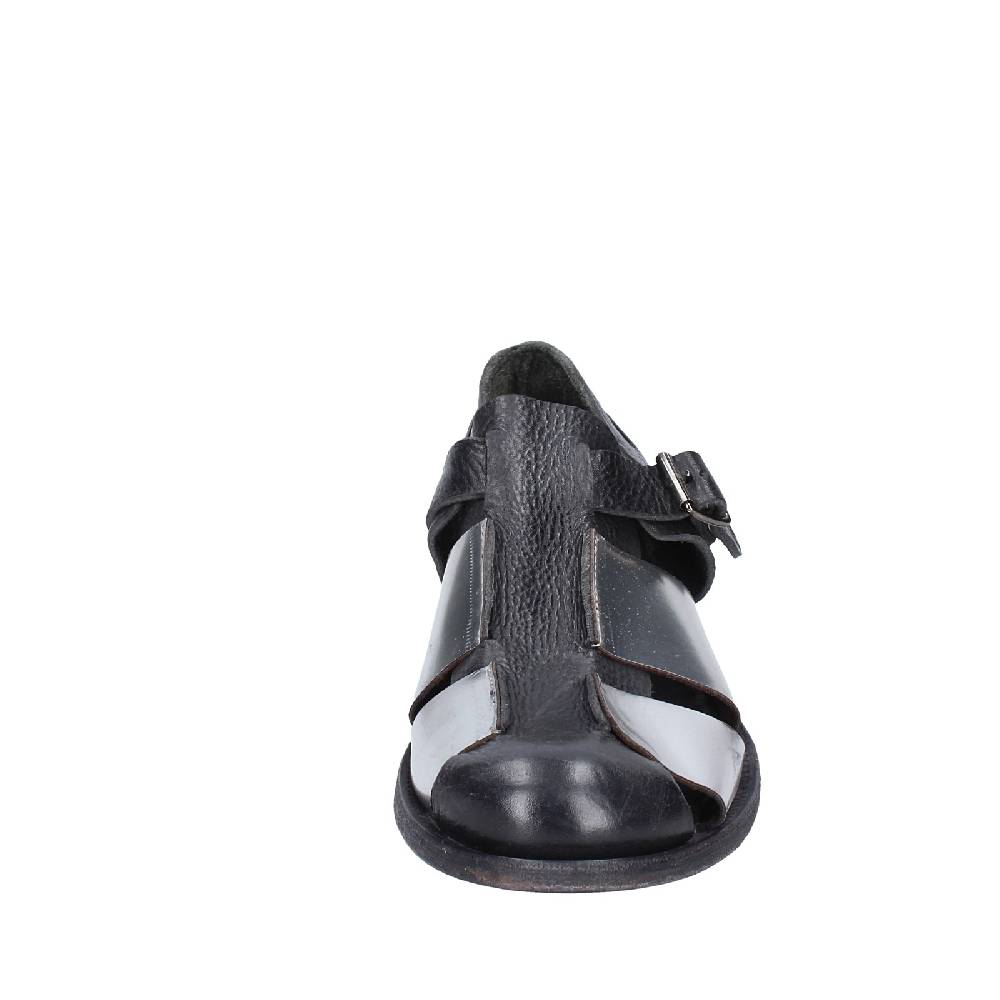 scarpe donna MOMA sandali nero pelle argento 40401G VINTAGE EX410 In Saldo