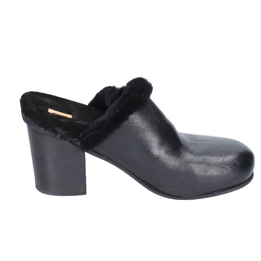 scarpe donna MOMA sandali nero pelle pelliccia EY580 Italy