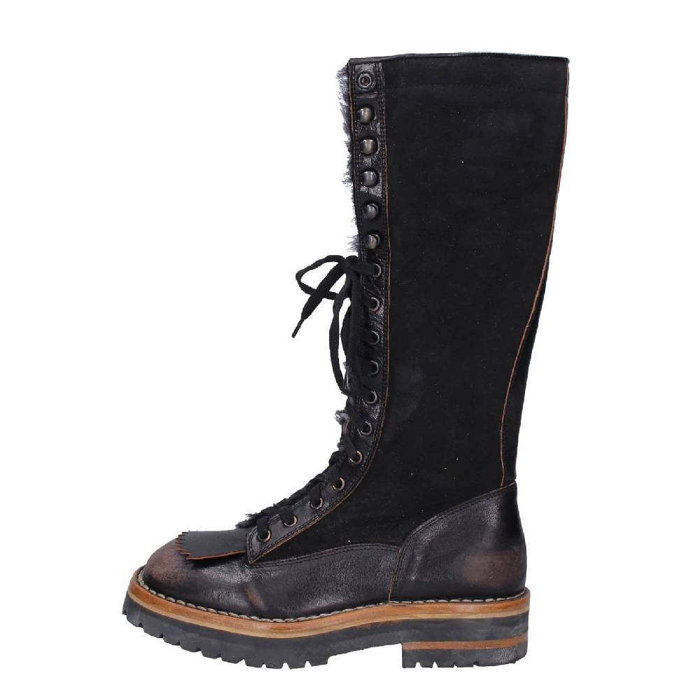 scarpe donna MOMA stivali nero camoscio pelle 81304D-VADO EY495 Soddisfazione Garantita
