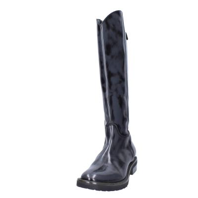 scarpe donna MOMA stivali grigio pelle lucida BK293 Consegna Veloce