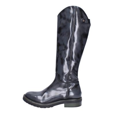 scarpe donna MOMA stivali grigio pelle lucida BK293 Consegna Veloce