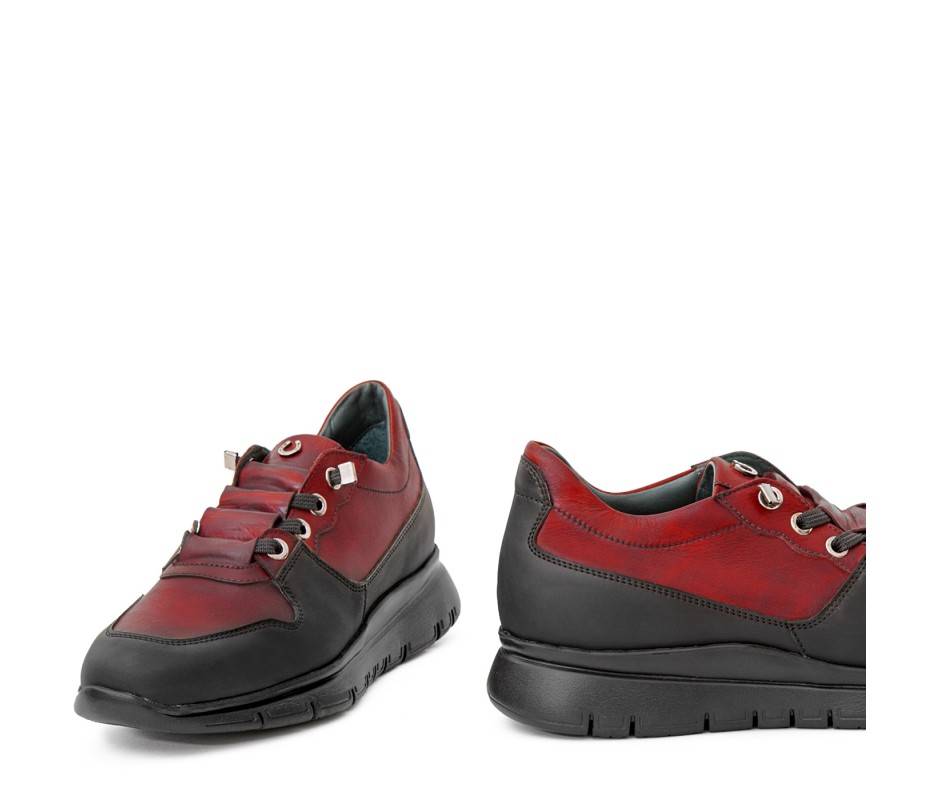 Pakerson SNEAKER AMIATA PELLE ROSSO BORDEAUX Economico