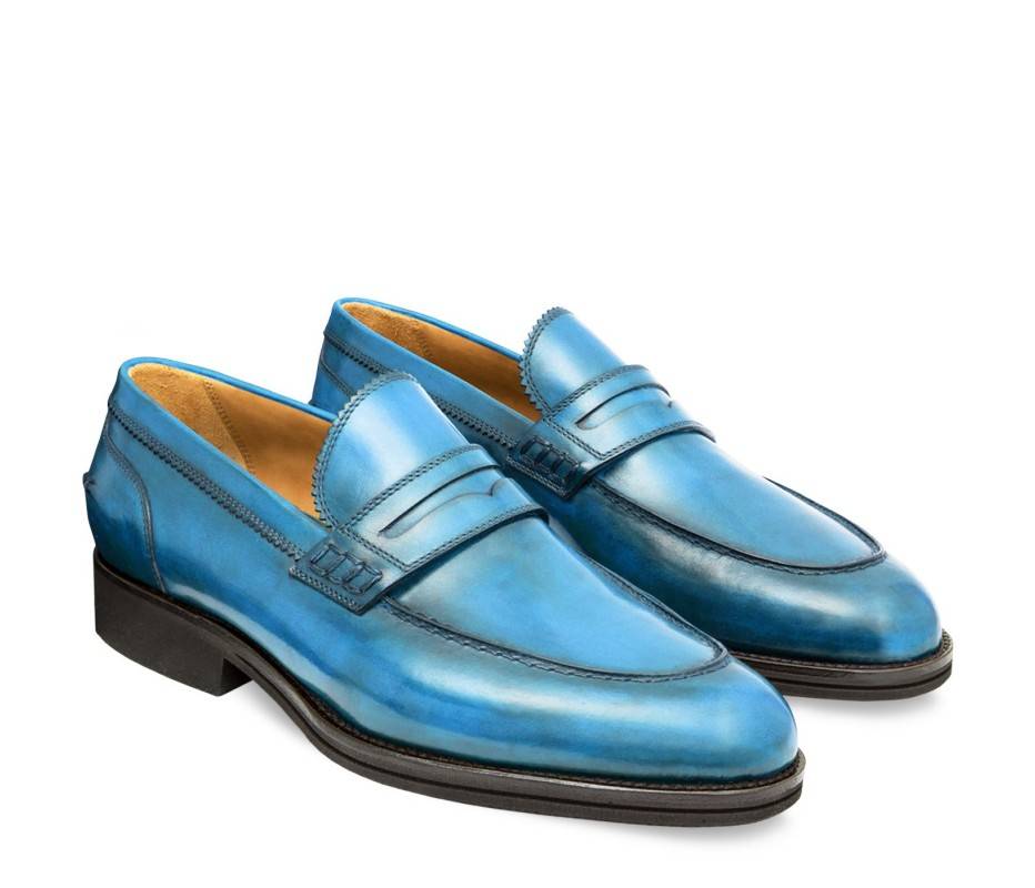 Pakerson MOCASSINO LUCCA PELLE AZZURRO BAY Moda