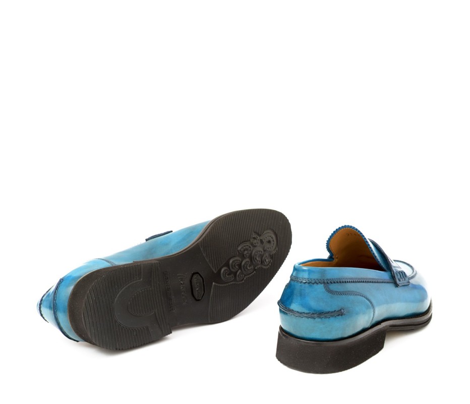 Pakerson MOCASSINO LUCCA PELLE AZZURRO BAY Moda