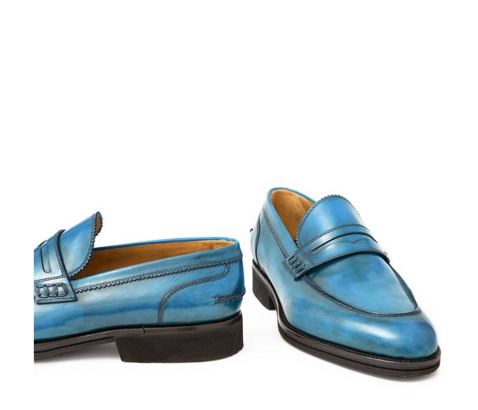 Pakerson MOCASSINO LUCCA PELLE AZZURRO BAY Moda