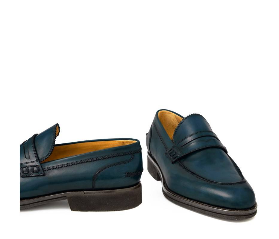 Pakerson MOCASSINO LUCCA PELLE BLU ISLAND 2025