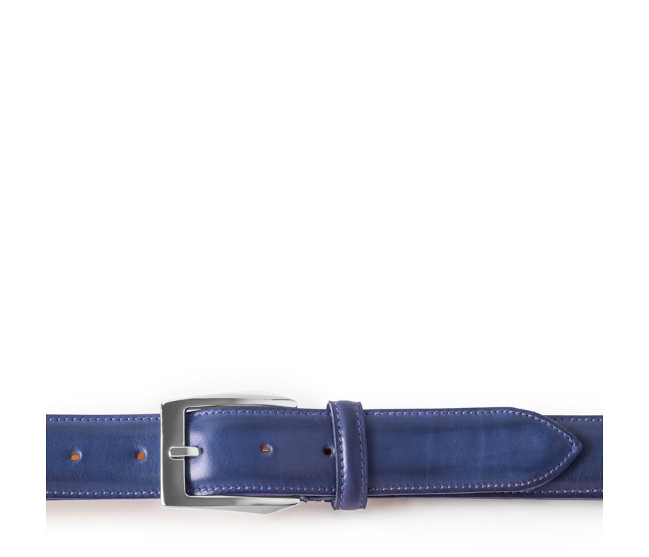 Pakerson FIBBIA CALCI PELLE BLU NAVY Nuovo