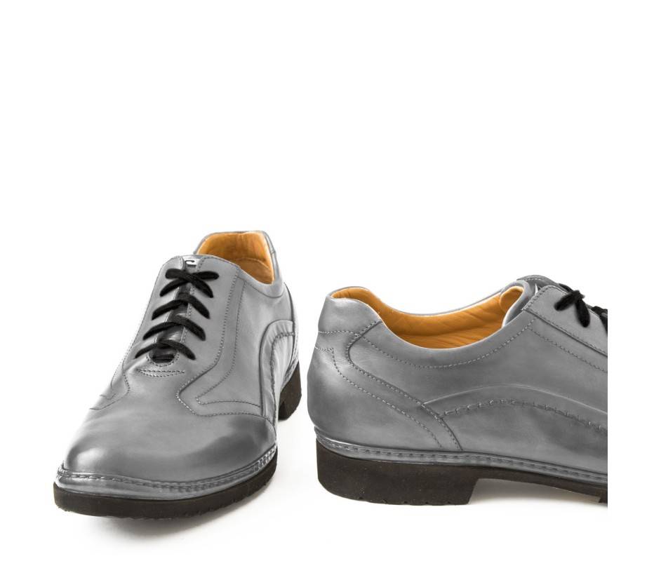 Pakerson DERBY PIENZA PELLE GRIGIO SMOG Negozi Online