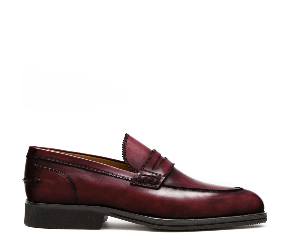 Pakerson MOCASSINO LUCCA PELLE BORDEAUX VINO