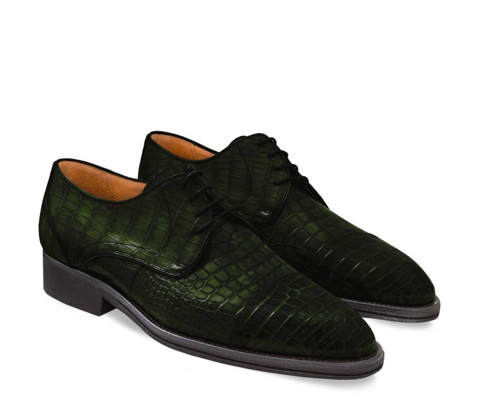 Pakerson DERBY FIRENZE ALLIGATORE VERDE TARTARUGA Saldi Di Fabbrica