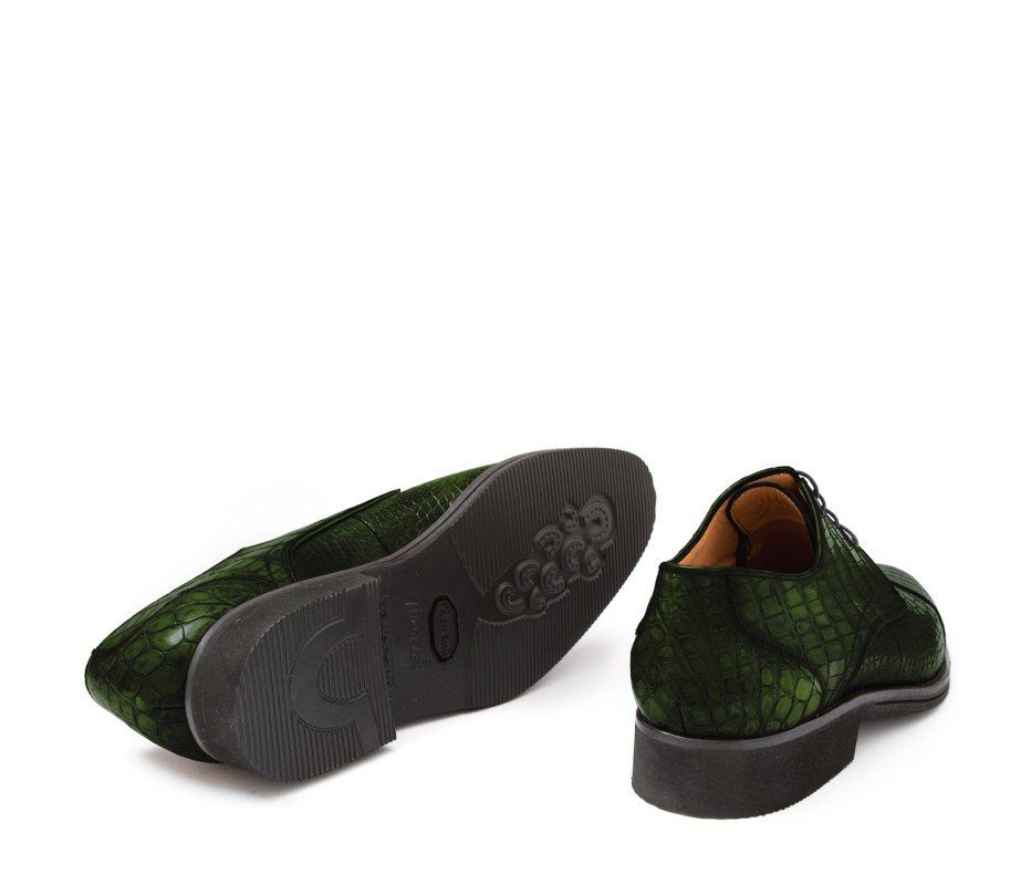 Pakerson DERBY FIRENZE ALLIGATORE VERDE TARTARUGA Saldi Di Fabbrica