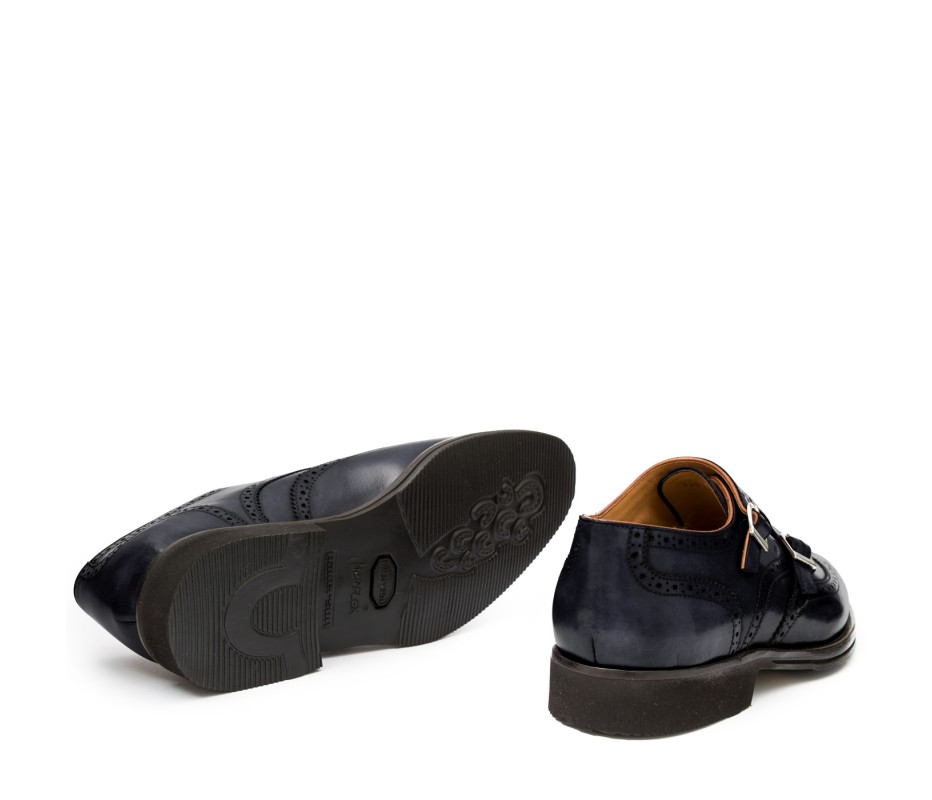 Pakerson DOPPIA FIBBIA SIENA PELLE GRIGIO STONE Nuovo