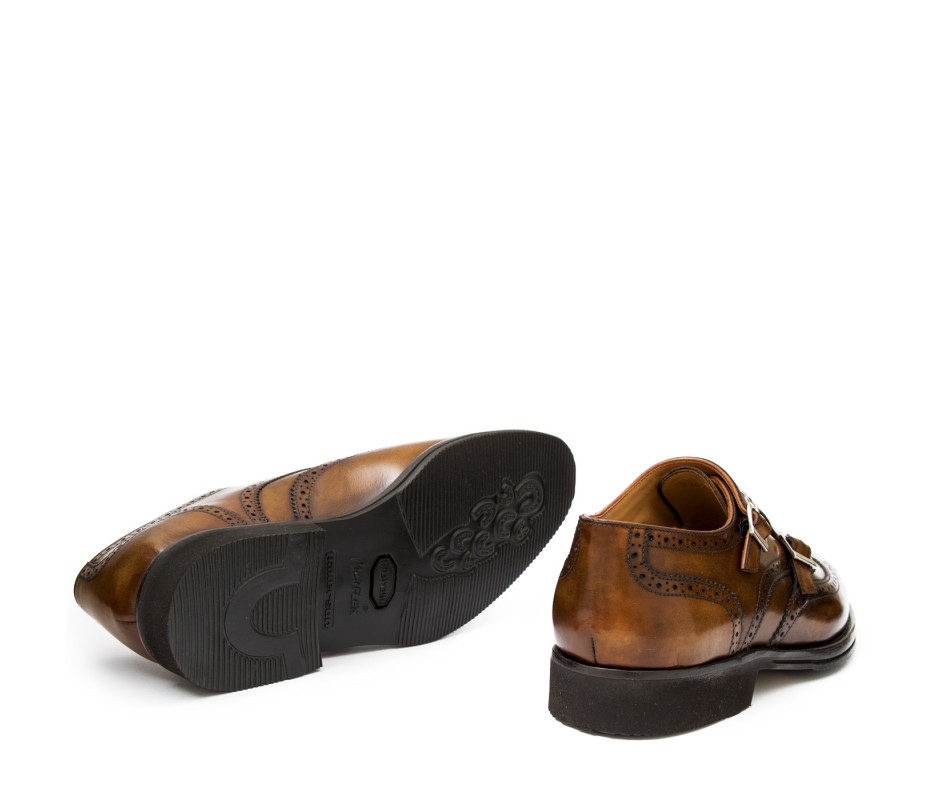 Pakerson DOPPIA FIBBIA SIENA PELLE MARRONE TIMBER Consegna Veloce