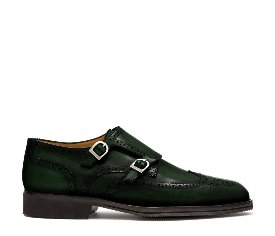 Pakerson DOPPIA FIBBIA SIENA PELLE VERDE TARTARUGA