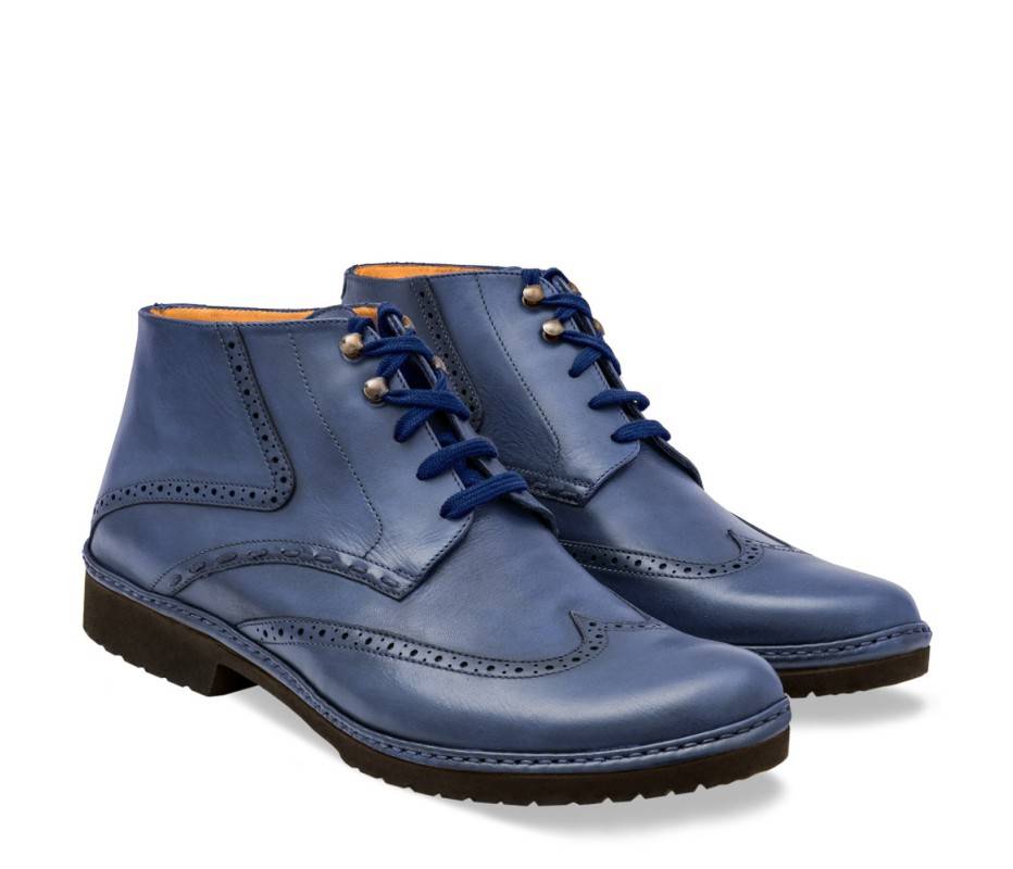 Pakerson POLACCHINO CERTALDO PELLE BLU NAVY Nuovo