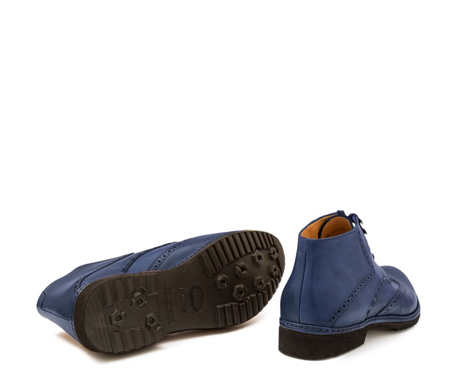 Pakerson POLACCHINO CERTALDO PELLE BLU NAVY Nuovo