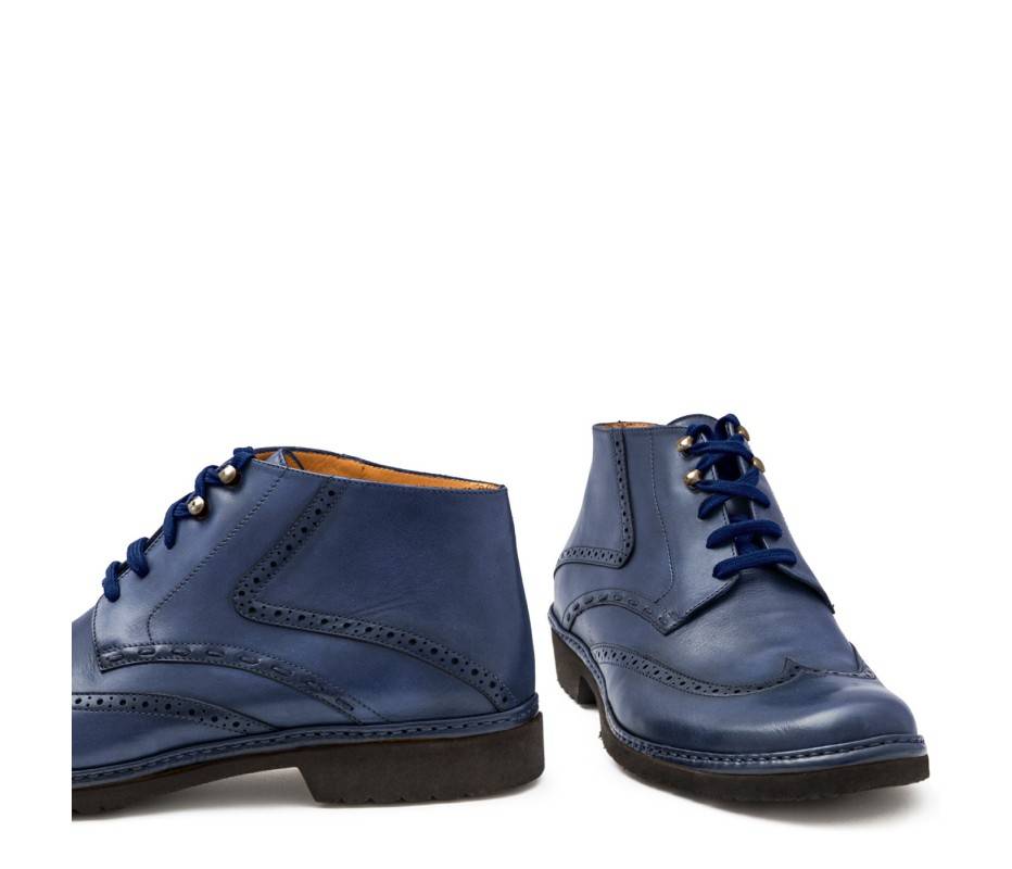 Pakerson POLACCHINO CERTALDO PELLE BLU NAVY Nuovo