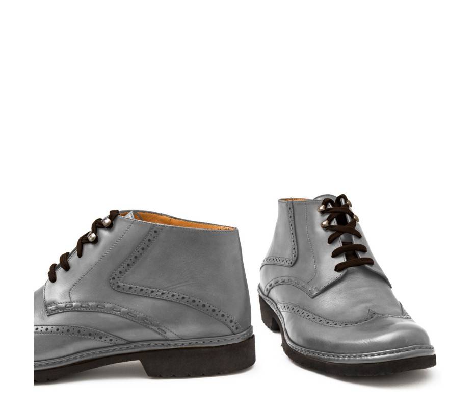 Pakerson POLACCHINO CERTALDO PELLE GRIGIO SMOG Saldi Di Fabbrica
