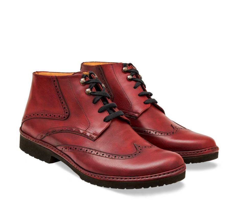 Pakerson POLACCHINO CERTALDO PELLE ROSSO BORDEAUX In Saldo